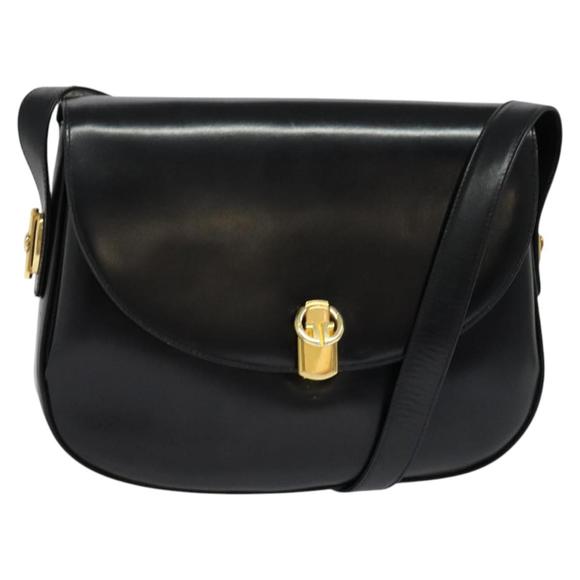 GUCCI Shoulder Bag Leather Black Auth BA851 - Picture 1 of 16